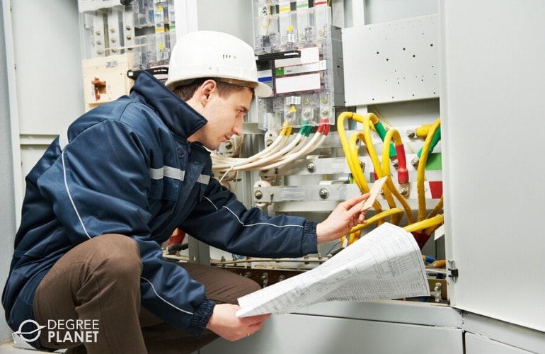 Electrical Engineer working on cables