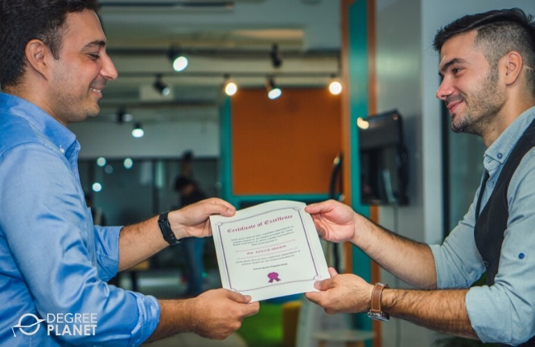 IT administrator receiving a certificate