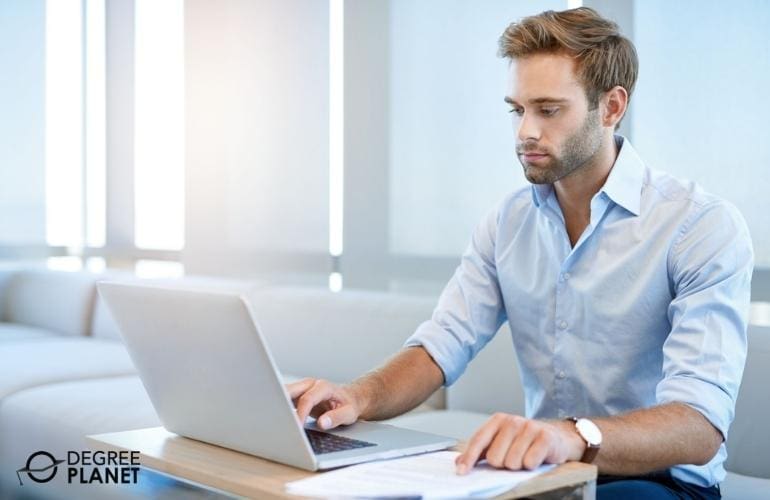 Man preparing requirements for Healthcare Compliance bachelors