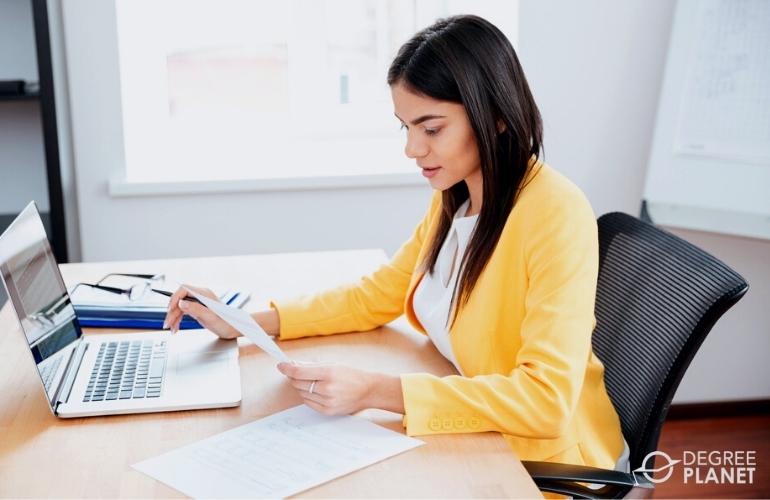 Woman preparing requirements for Healthcare Innovation Certificate