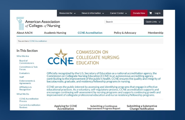 Commission on Collegiate Nursing Education (CCNE) Accreditation