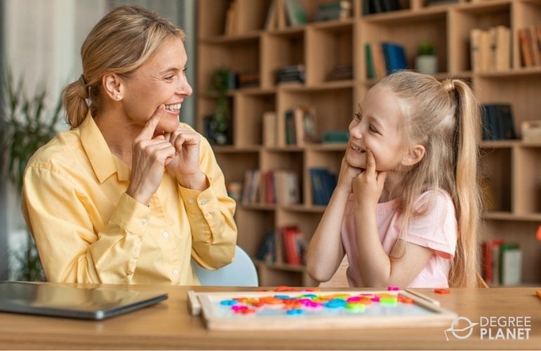 Speech-Language Pathologist in a session with a child patient