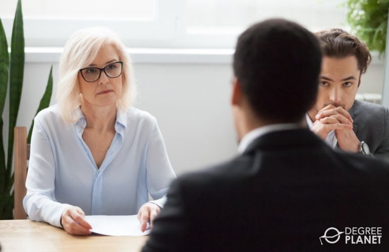 Human Resources Manager interviewing staff for promotion