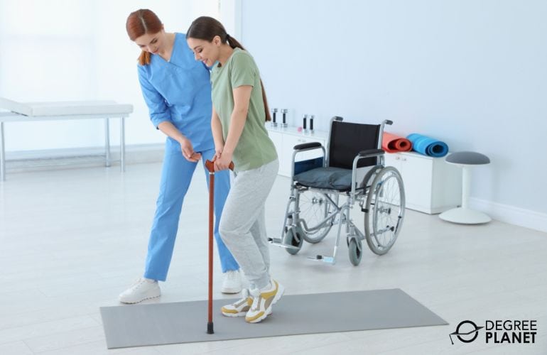 Occupational Therapy Aide assisting a patient