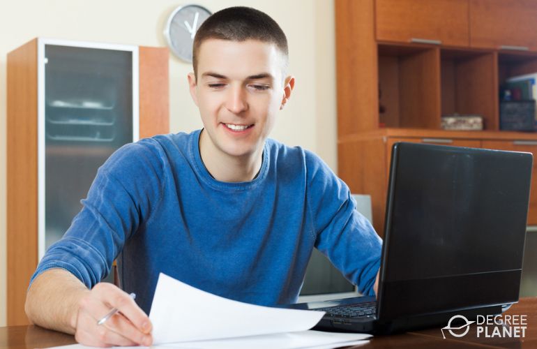 Student preparing requirements for college after a gap year